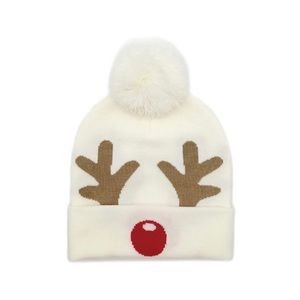 Christmas reindeer beanie with pom